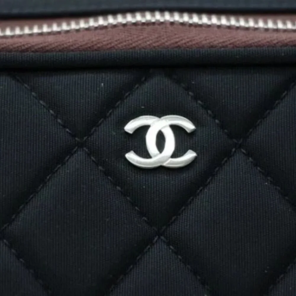 Chanel Quilted Nylon Laptop Case Black Burgundy Limited Edition 2012